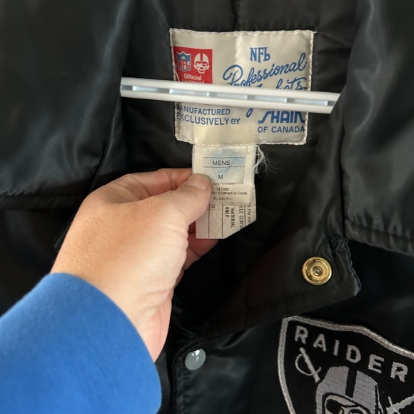 Men's Raiders NFL Professional Snap Button Jacket - Picture 6 of 6